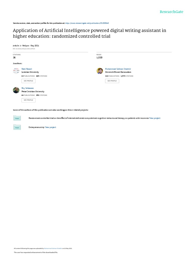Application of Ai Powered Digital Writing Assistant | PDF | Self ...