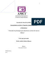 "Creación de Personajes para Directores y Actores de Cine en México" Pedro Andrés Suárez Ramos