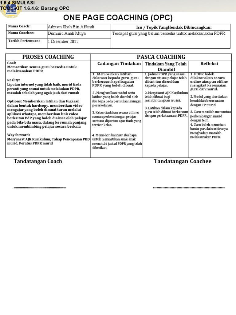 Borang OPC | PDF
