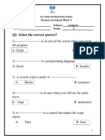Q1-Select The Correct Answer?: Revision Worksheet #Unit 4 Name Subject: Computer Date: Grade: 3