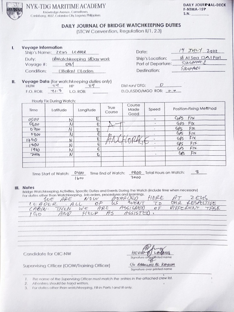 Daily Journal Batch 1 PDF