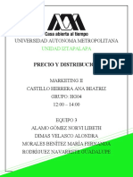 Precio Y Distribucion: Universidad Autonoma Metropolitana