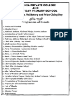Prize Giving Day Programme New