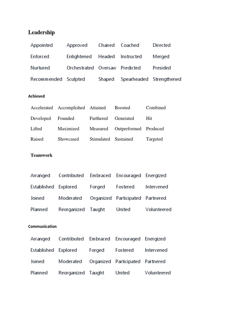 Action Verb (Past Tense) (To Show Your Completed Activities) PDF
