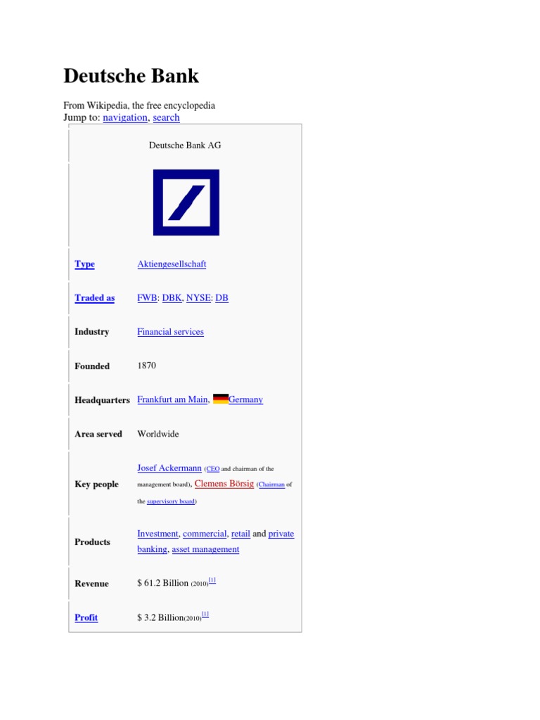 Deutsche Bank Deutsche Bank Collateralized Debt Obligation