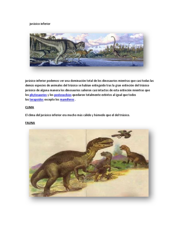 Jurasico Inferior PDF Dinosaurios Cretáceo
