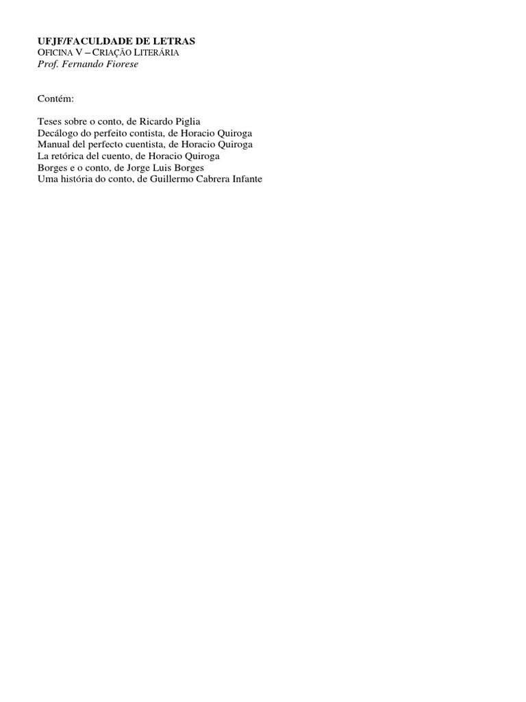 CONTO - Seis Textos Sobre | PDF | Contos | Moeda
