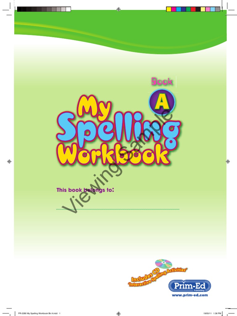 PR2280 My Spelling Workbook A PDF Linguistics