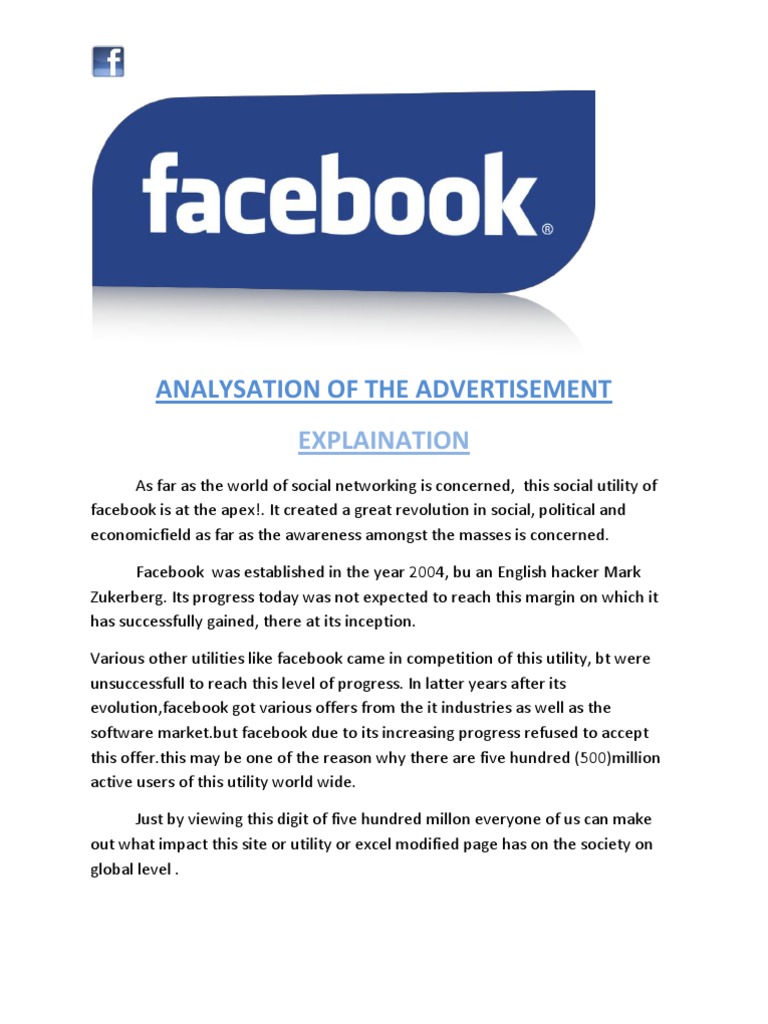 Analysation of The Advertisement: Explaination | PDF | Social Science ...