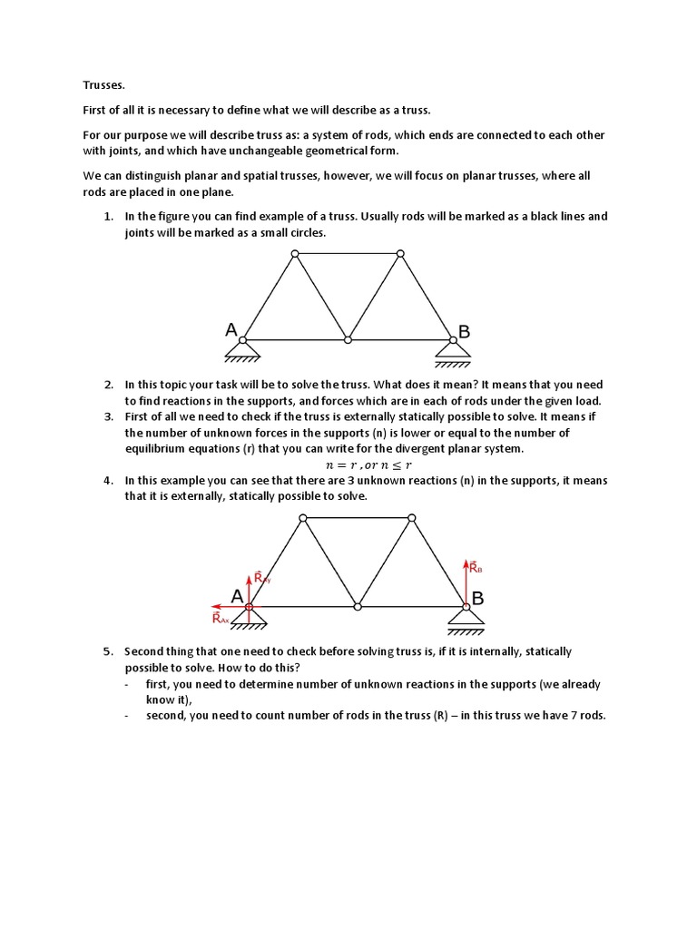 Ritter Trusses 1 Pdf Truss Force