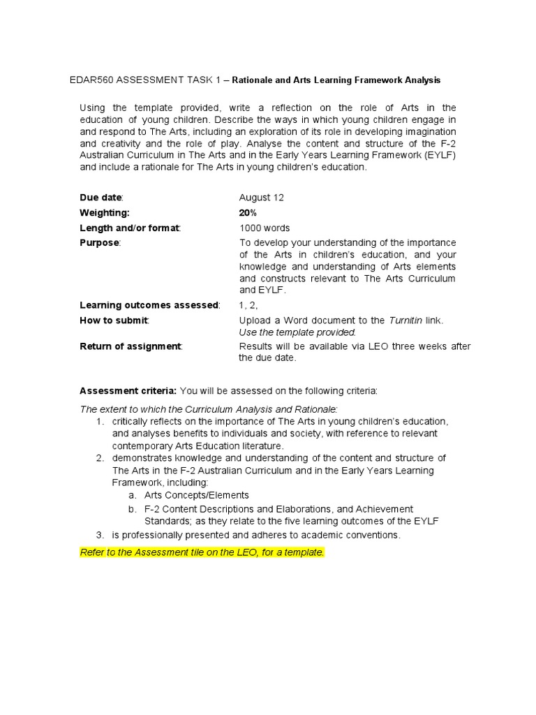 Arts Education in Early Childhood Analysis | PDF