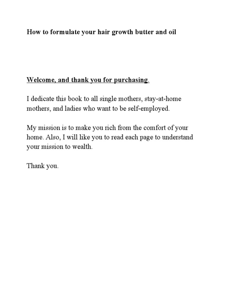 How To Formulate Hair Butter PDF Butter Oil