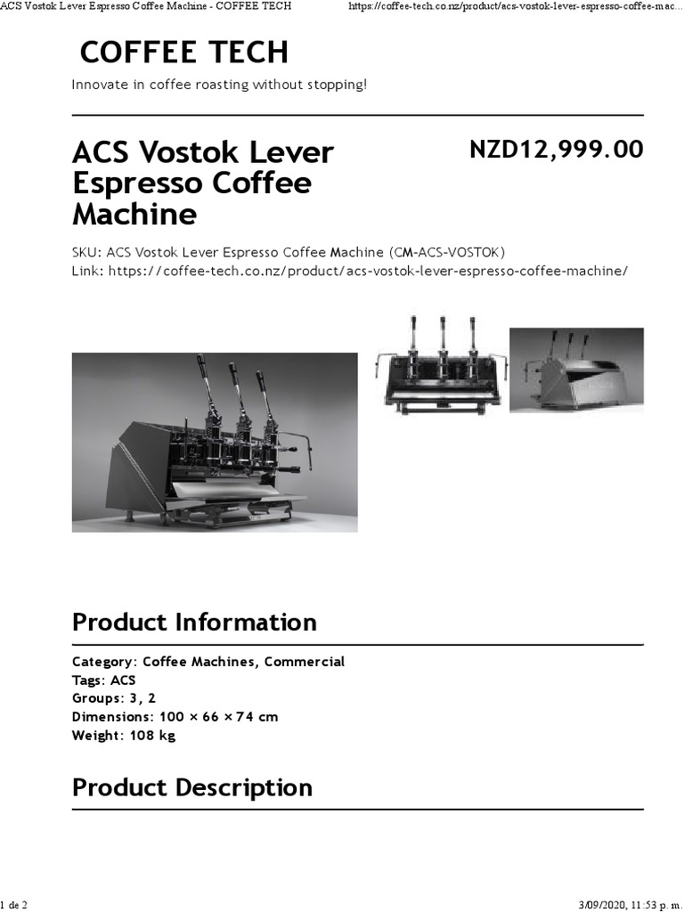 ACS Vostok Lever Espresso PDF
