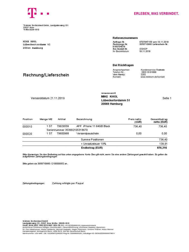 11 64 GB Telkom GD Invoice 70 | PDF