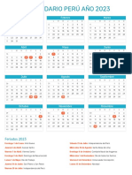 Calendario Peru 2023