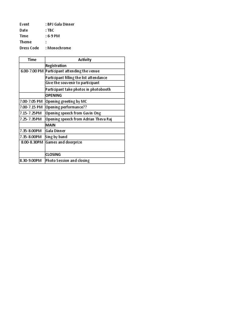 Rundown Annual Dinner 2023 | PDF