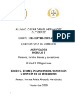 Alumno: Oscar Daniel Hernández Gutiérrez GRUPO: DE-DEPFBS-2002-M3-015 Licenciatura en Derecho