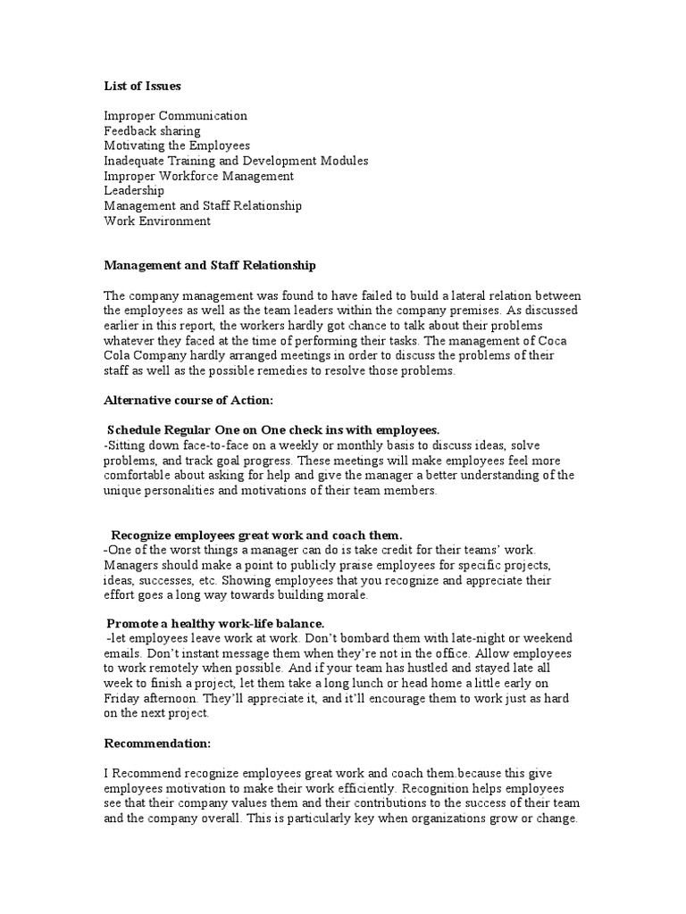 Assignment Coca Cola Hbo Download Free Pdf Employment Motivation