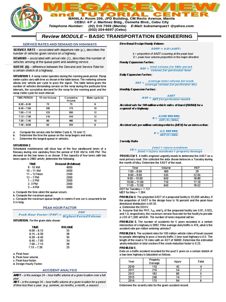 Review Module 14 Basic Transportation Engineering Part 2 Pdf