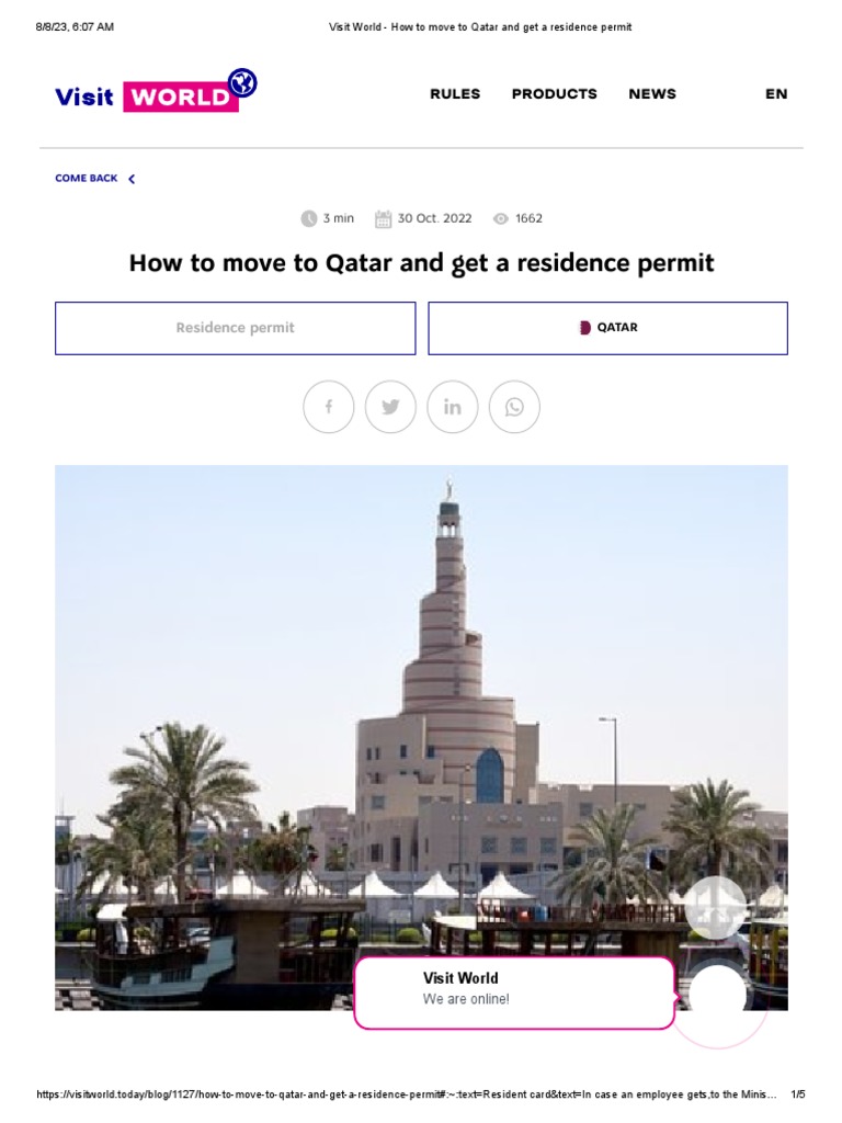 Visit World How to move to Qatar and get a residence permit PDF