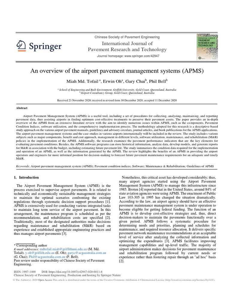 Overview of Airport Pavement Management | PDF | Airport | Life Cycle ...