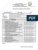 Demo Teaching Rating Form