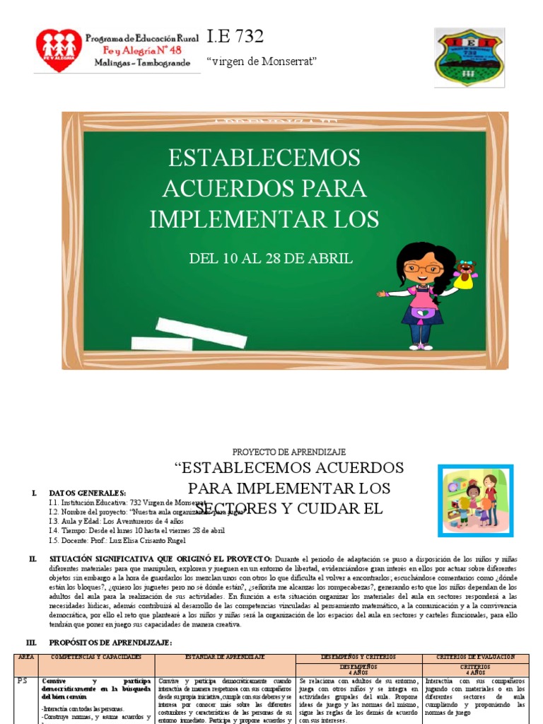 Proyecto de Aprendizaje en Aula Infantil | PDF | Salón de clases ...