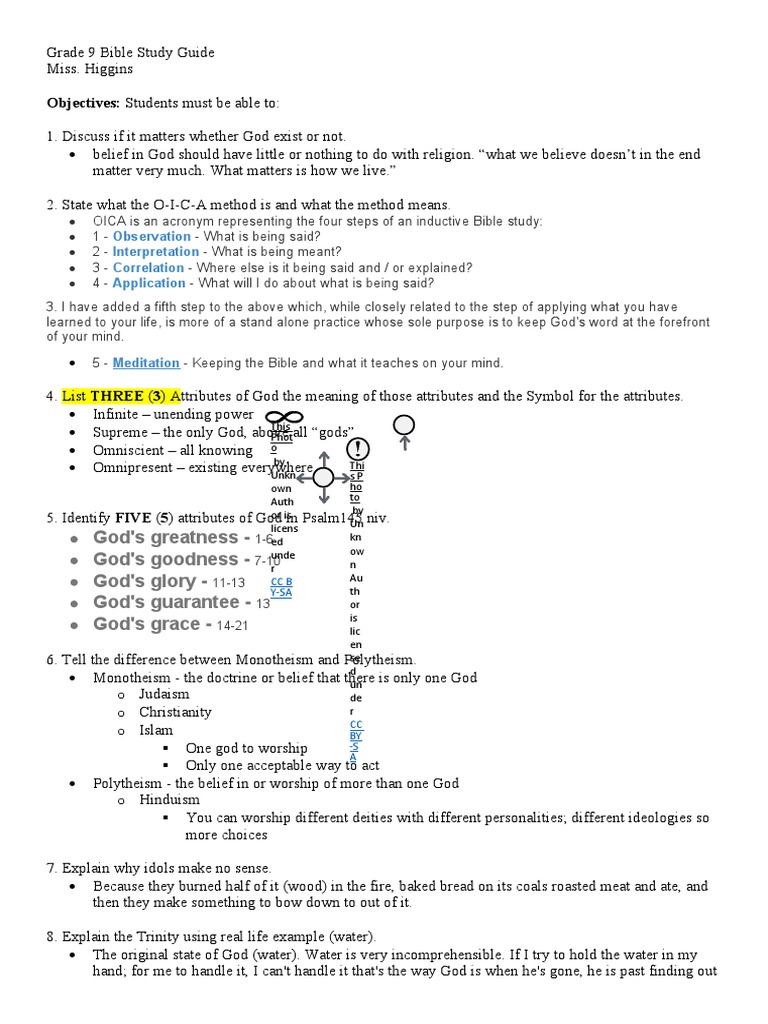 Grade 9 Bible Study Guide Overview | PDF | Monotheism | God