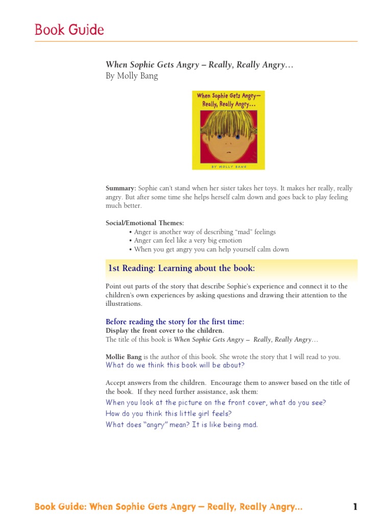 When Sophie Gets Angry Really Really Angry Author