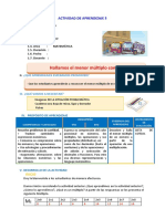 D5 A1 SESION MAT. Hallamos El Menor Múltiplo Común