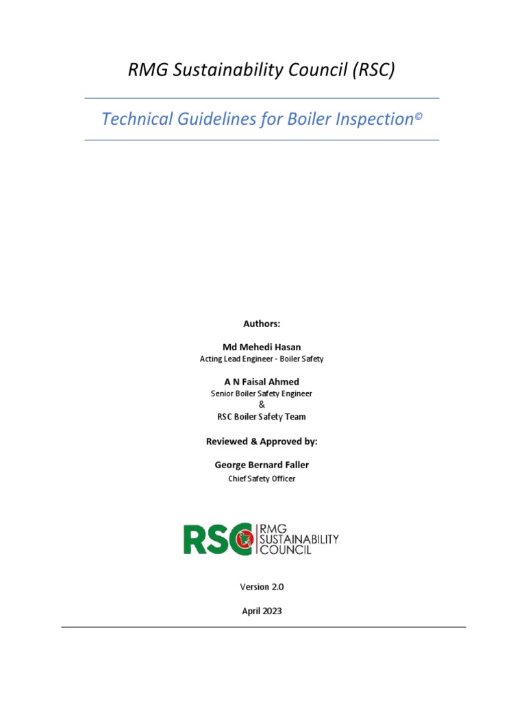 Boiler Inspection Guidelines for RMG Sector | PDF | Boiler | Valve