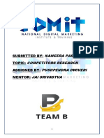Competitor Research by Nameera Parveen Team B
