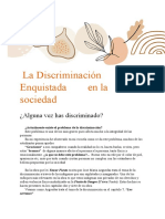 La Discriminación Enquistada en La Sociedad