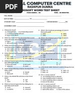 WORD TEST SHEET New