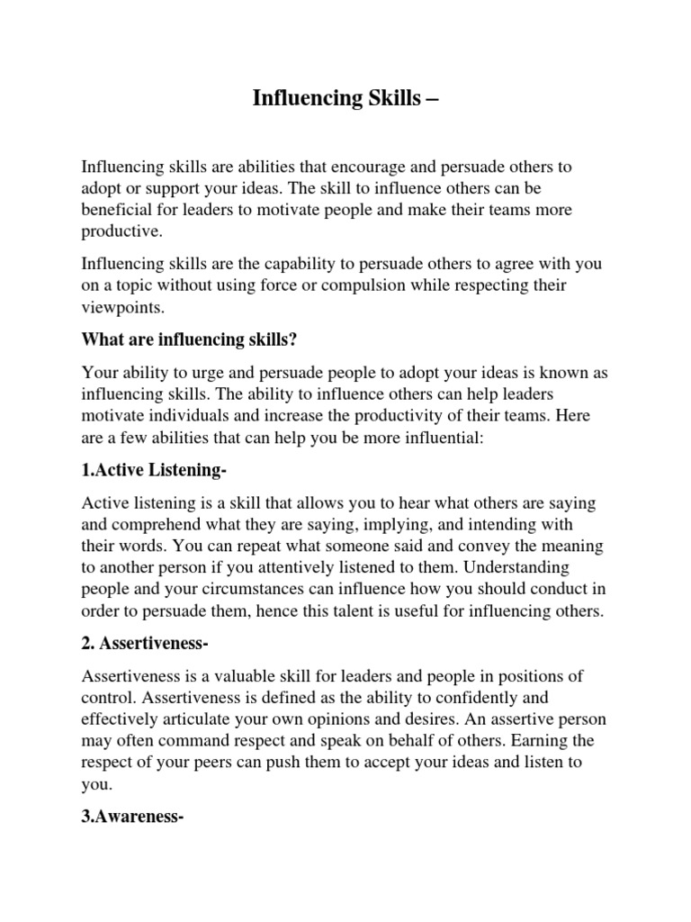 CS Influencing Skills PDF | PDF
