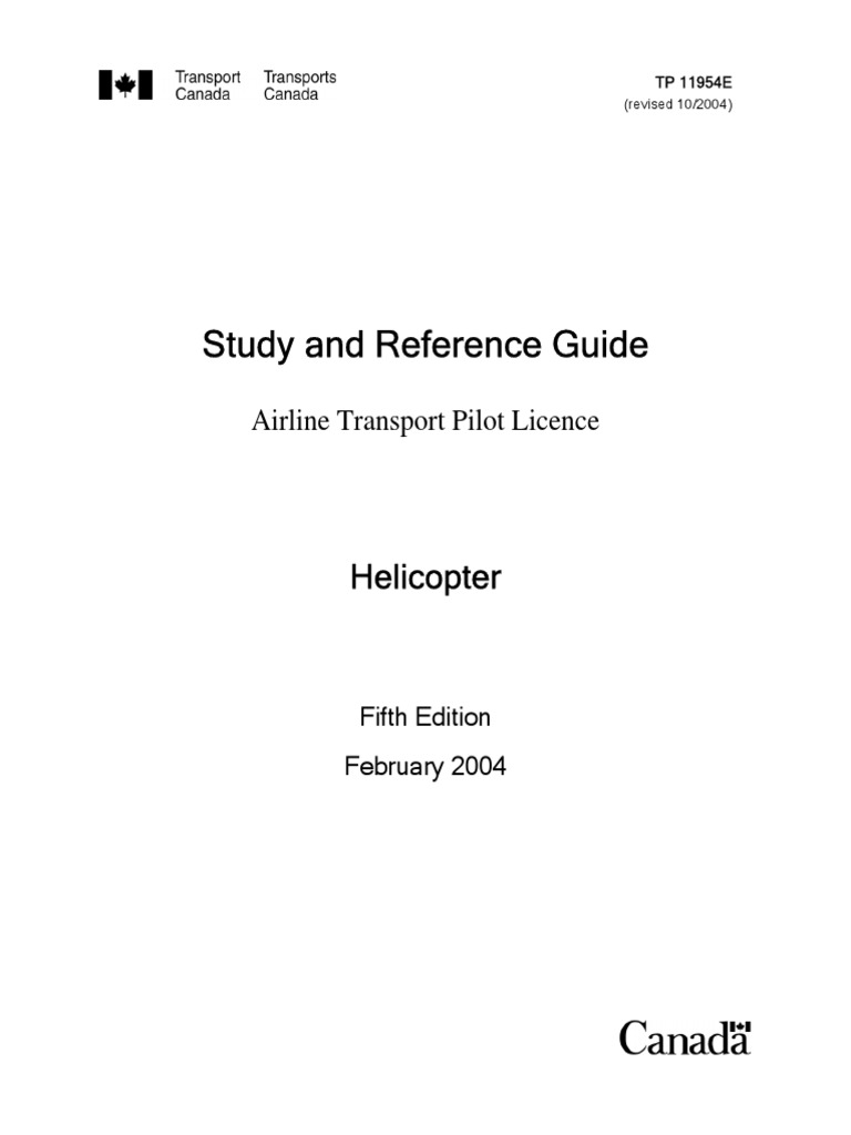 Study and Reference Guide Airline Transport Pilot License Helicopter TP 11954e PDF