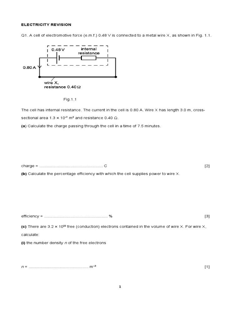 Grade 11 Electricity Revision Guide | PDF | Electrical Resistance And ...