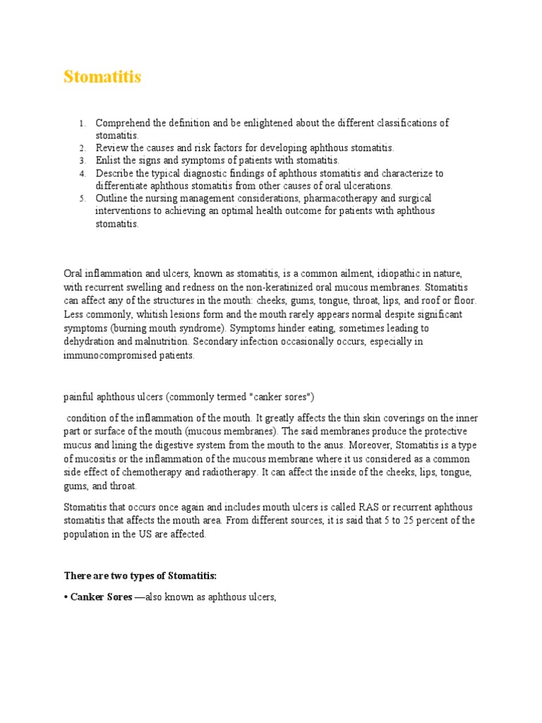 Stomatitis pdf gastroesophageal reflux disease esophagus