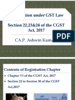 Registration Under GST Law Section 22,23&24 of The CGST Act, 2017 CA.P. Ashwin Kumaar