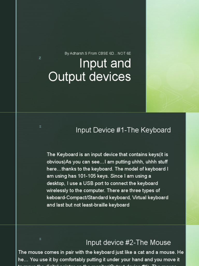 Input and Output Devices Explained | PDF | Computer Keyboard | Computer ...