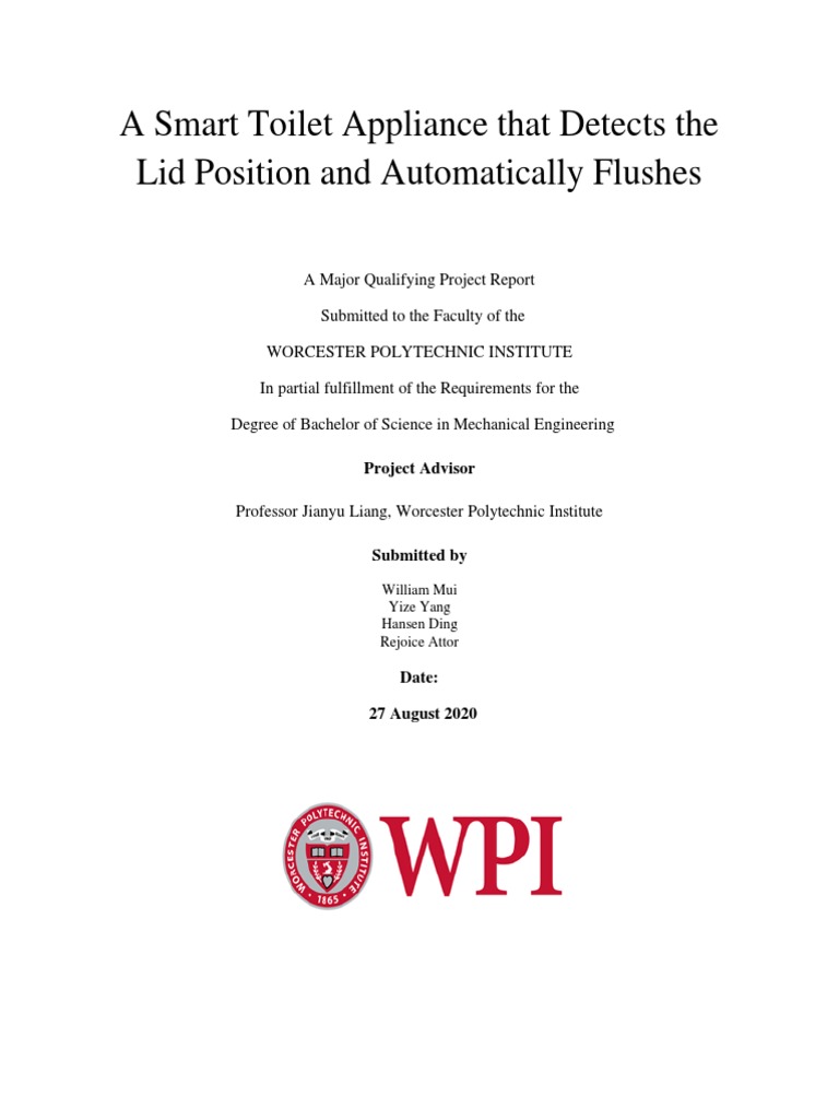 A Smart Toilet Appliance That Detects The Lid Position and