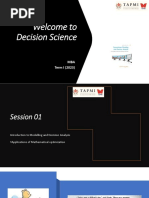 Welcome To Decision Science: MBA Term I (2023)