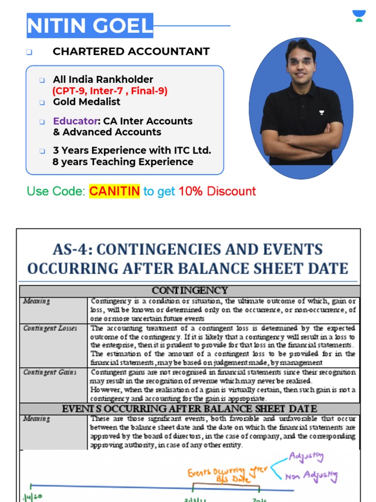 AS-4: Contingencies & Events Overview | PDF | Balance Sheet | Going Concern