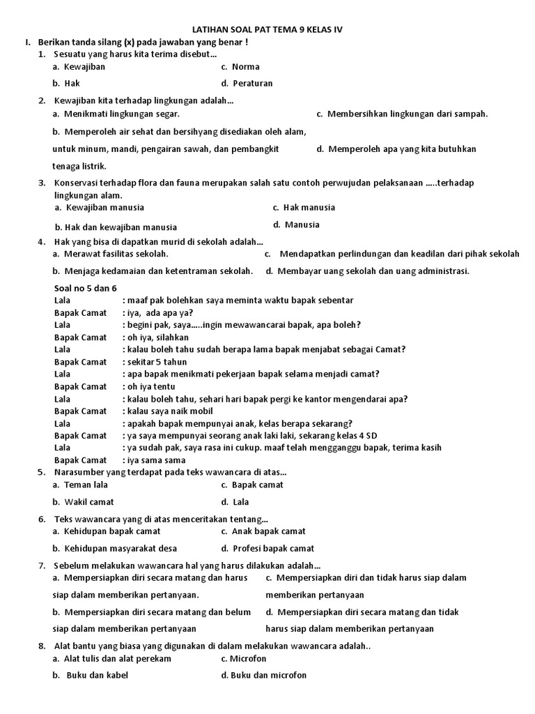 Menguasai Tema 9 Kelas 4 Melalui Latihan Soal Harian yang Efektif