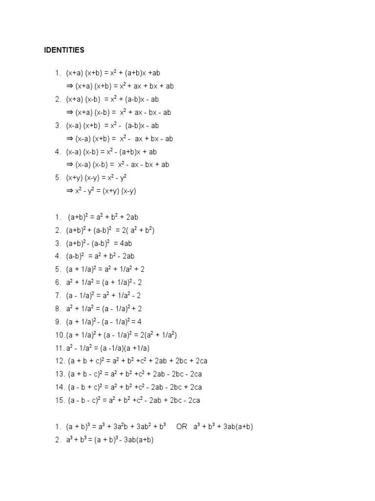 Math Formulas | PDF