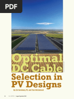 Optimal DC Cable Selection in PV Designs