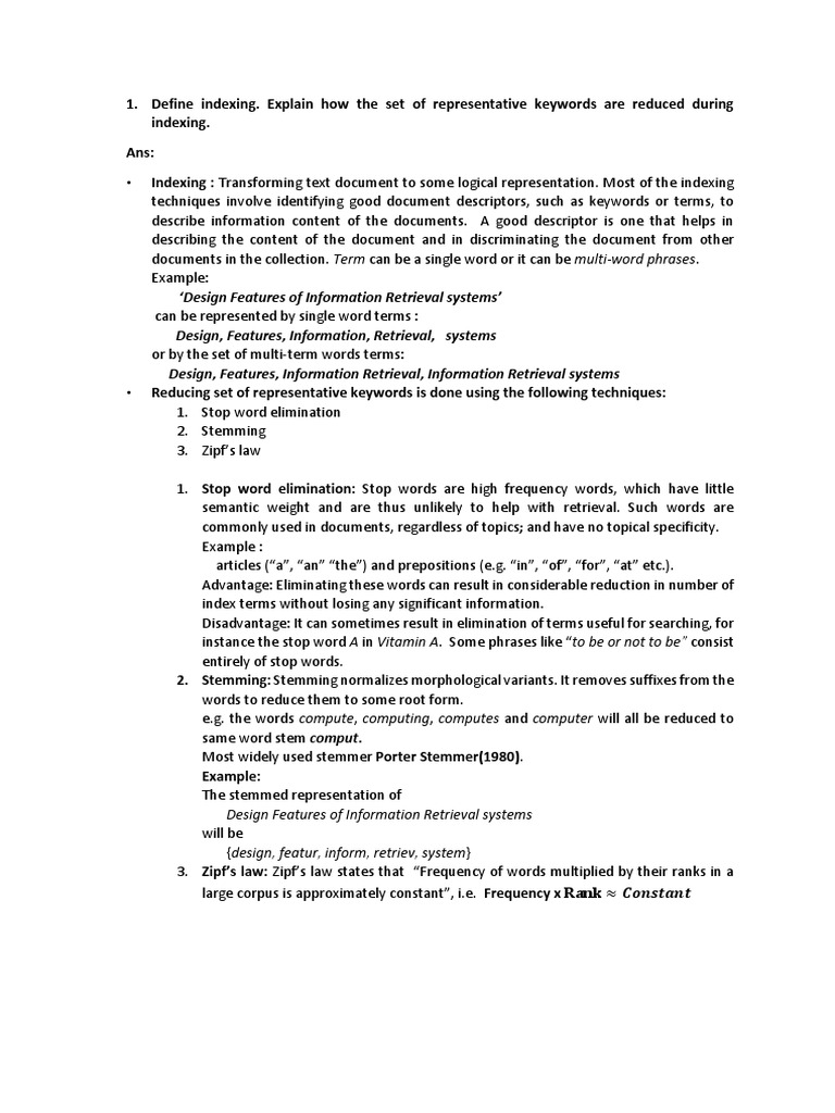 Indexing and Information Retrieval Models | PDF | Information Retrieval ...