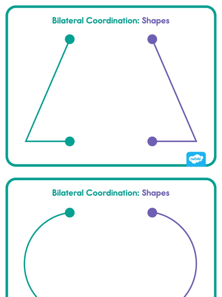 Color Bilateral Coordination Activity Mats Shapes PDF