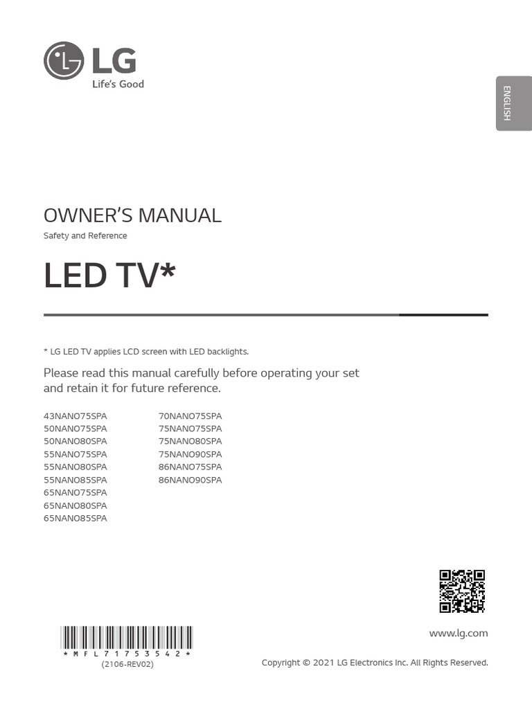 Manual TV LG NanoCell Tecnico PDF
