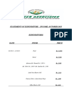 Statement Expenditure - Income Oct 2015